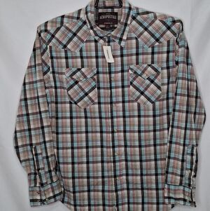 Aeropostale Authenic Western Snap Button Front Shirt Large